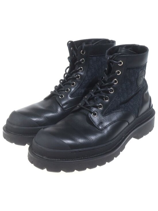 Dior Explorer Boots Oblique Ankle Black Leather Canvas main image 5